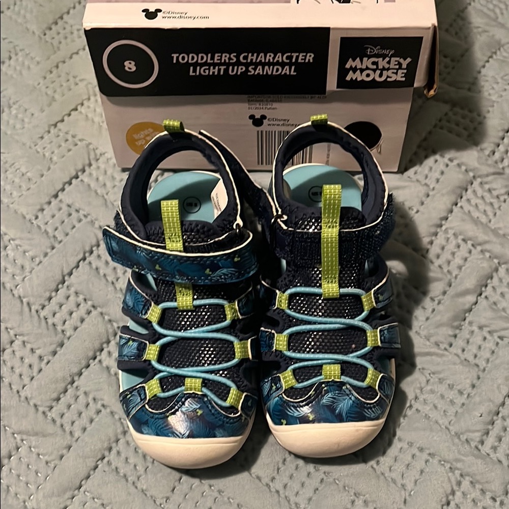 Disney Mickey Mouse Light-Up Sandals - Navy and Lime